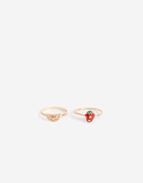 Sets Anillos Cubic zirconia Anillos Set Frutas Cubic Zirconia - Dorado