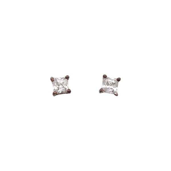 Caravanas Cuadrado-Plata 925-Piedra Zirconia-CA3118 Conpiedra