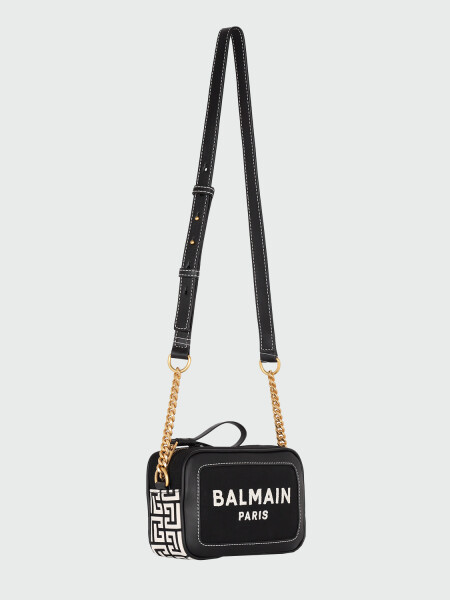 Balmain - Cartera bandolera confeccionado en lona y cuero B-Army 0