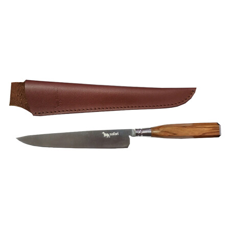 CUCHILLO CAMPO SAFARI 325CM - HOJA DE 20CM ACERO INOX7CR17 CON VAINA DE CUERO N/a