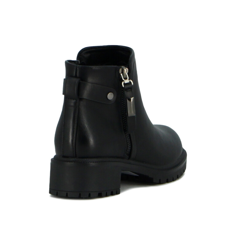 Botas Con Cierre Mujer Darkness Caña Baja Negro