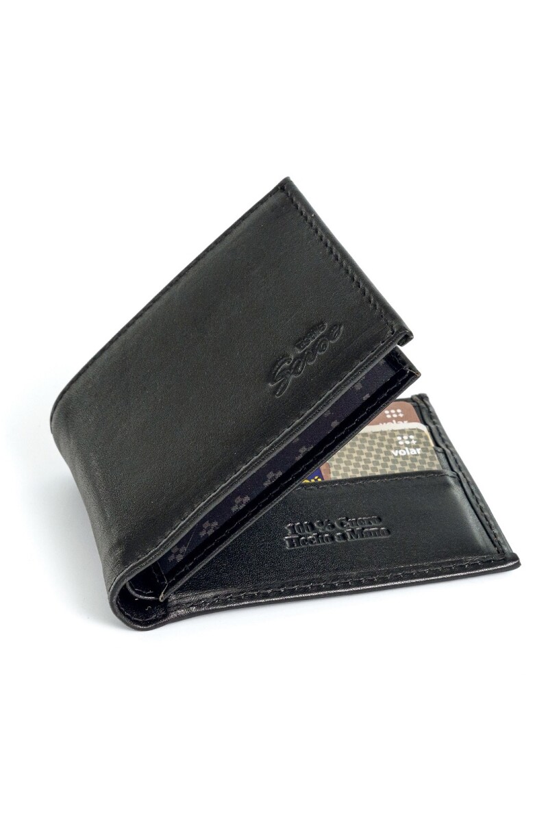 Billetera de cuero con visor Negro