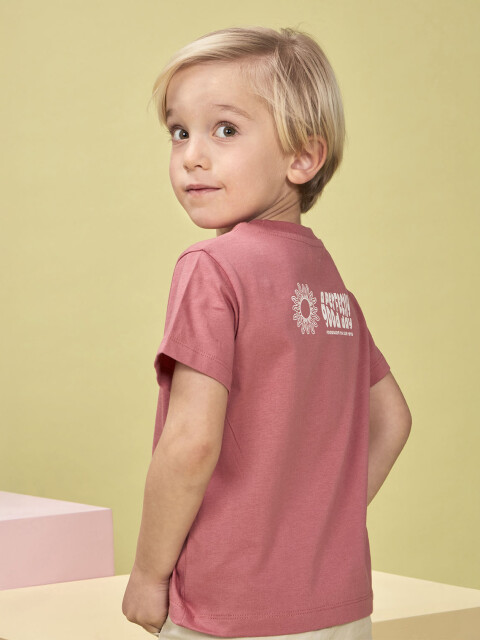 Camiseta Estampado Mundo Rosa