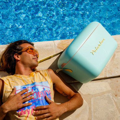 Conservadora Térmica Retro 20L Polarbox Playa Camping Viajes Verde Agua/rosa