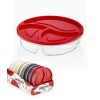 Vianda redonda 3 divisiones 21x21x5 cm QLUX IDEAS Vianda redonda 3 divisiones 21x21x5 cm QLUX IDEAS