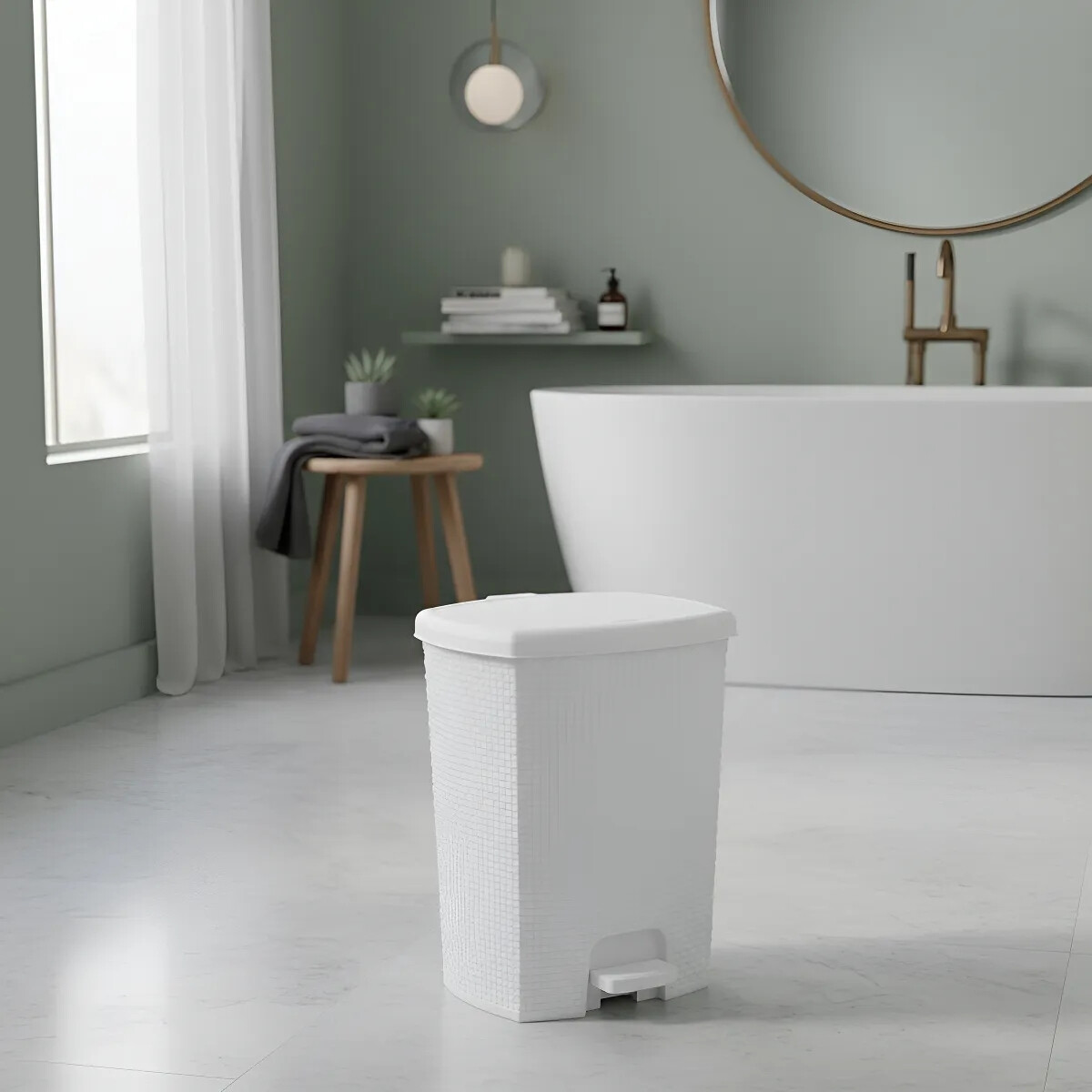 Tarro de residuos con pedal 14,5 lts - BLANCO 