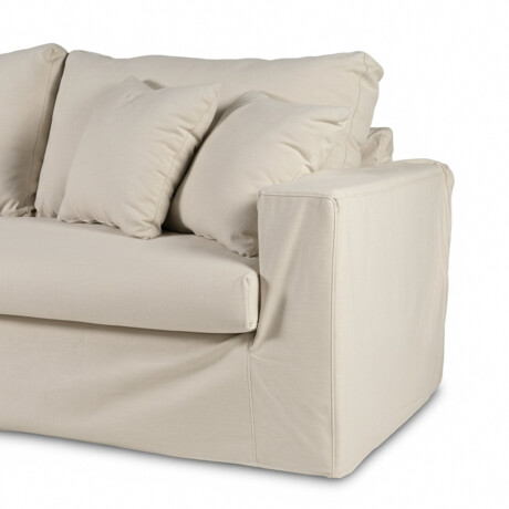 Sofá Moscow con Funda - Tela Rústica - 3 cuerpos TD5260-1635 (Beige)