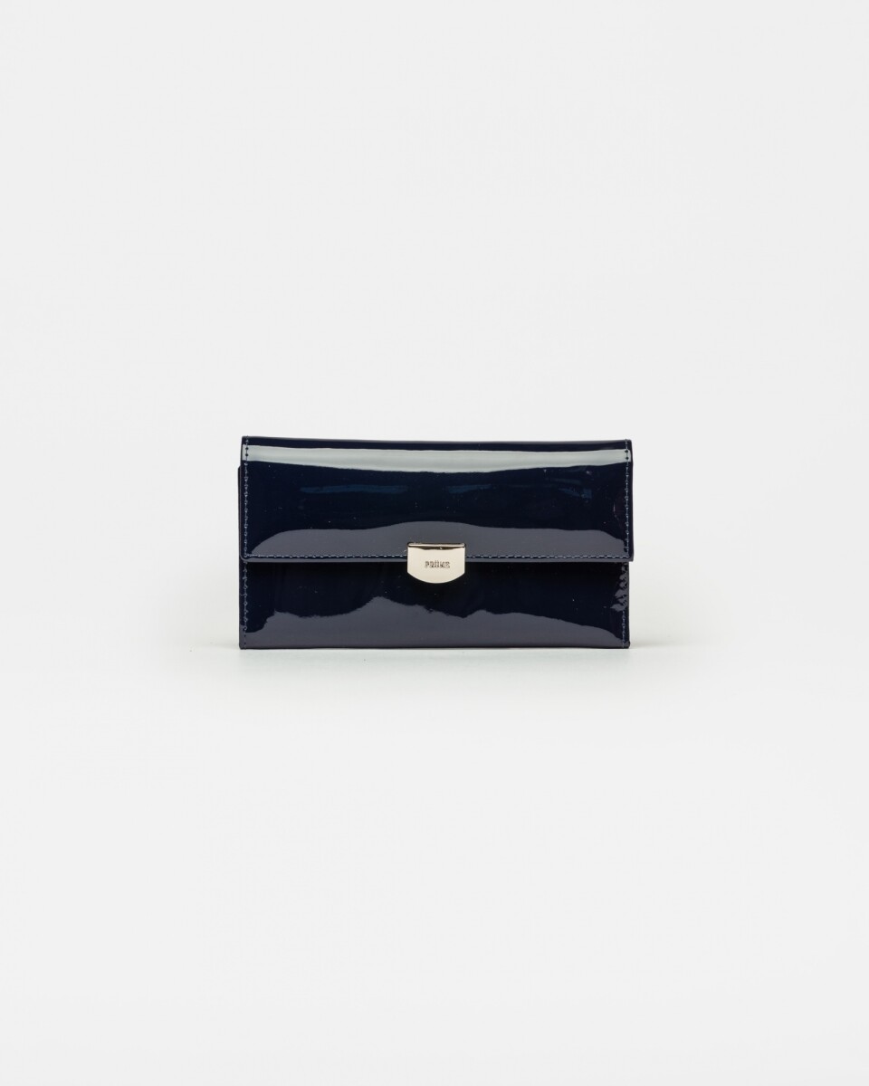 Billetera Marga en cuero charol - Marine Blue 