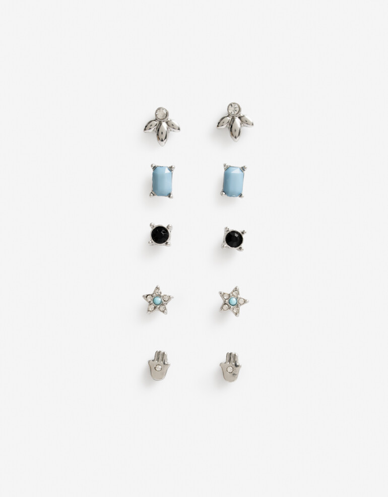 Aros Sets Metal Set De Aros Pasantes Western - Plateado Rodio