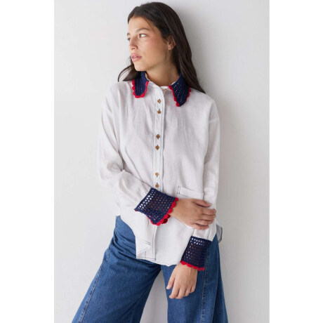 Pre Venta Camisa Emblema Blanco Con Rojo Y Azul