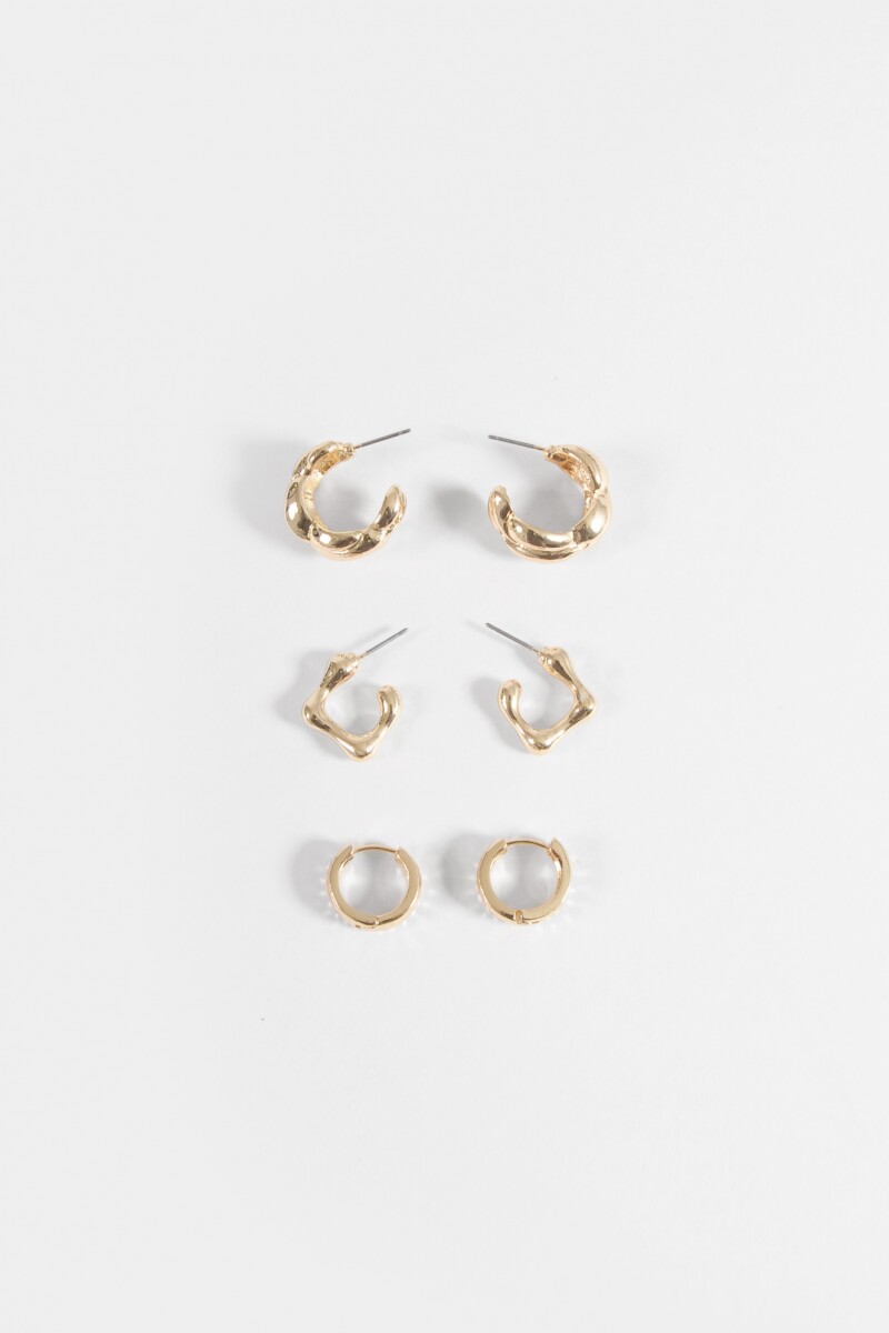 Set de 3 aros texture dorado