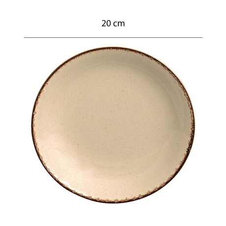 Set X6 Platos Hondo Ø20cm Vajilla en Cerámica para Alimentos Beige