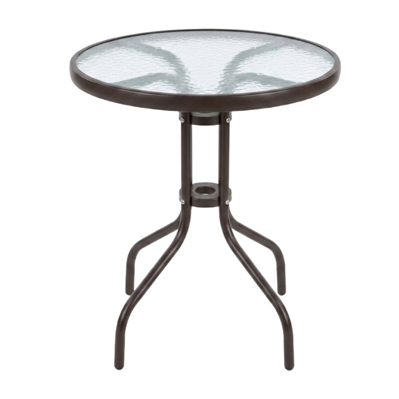 JGO DE MESA RED VIDRIO P/JARDIN MARRON 3PZAS Unica