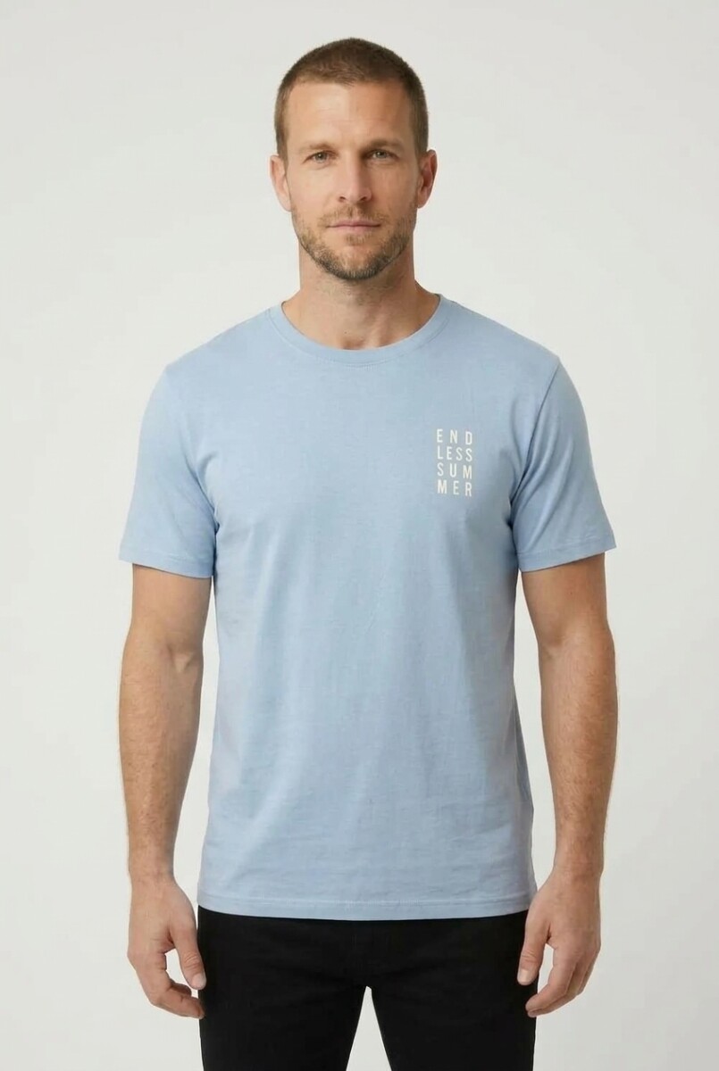 Remera m/c estampada Endless Summer - Azul piedra 