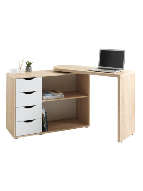 Escritorio LANGAGER 41-107x107-165 gir color roble nat Escritorio LANGAGER 41-107x107-165 gir color roble nat