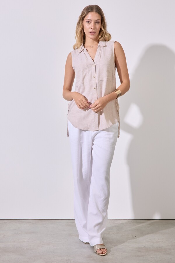 Camisola Lino BEIGE