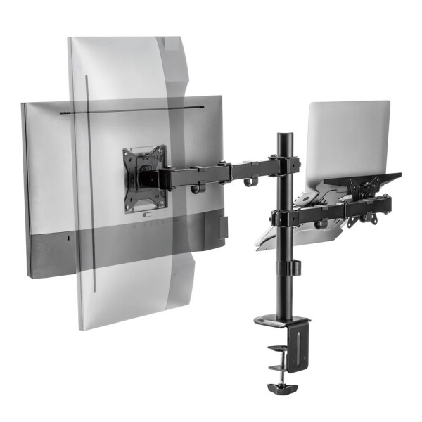 Soporte Brazo Doble Para Monitor Notebook Escritorio Brateck Variante Color Negro