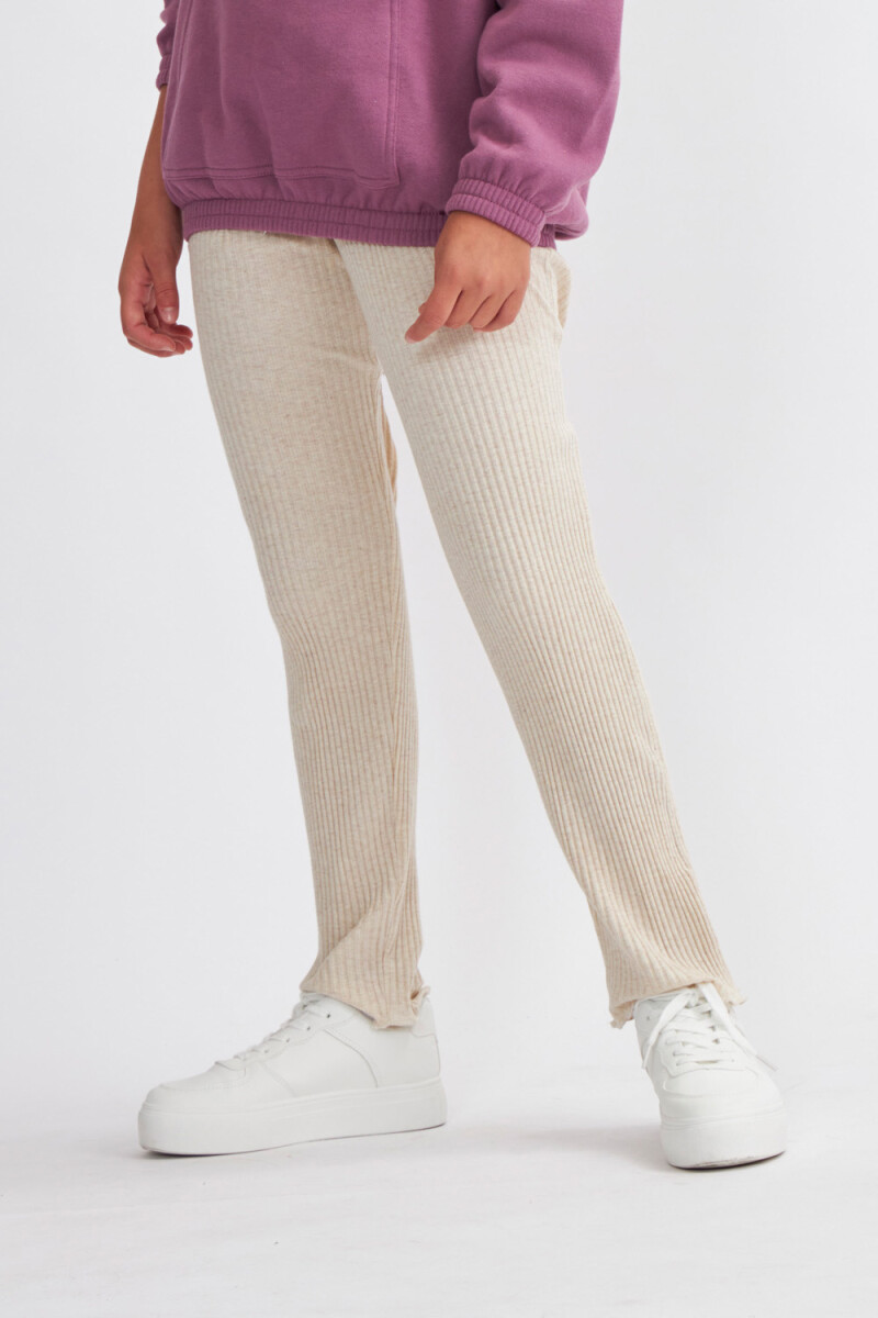 Legging rib Beige Melange