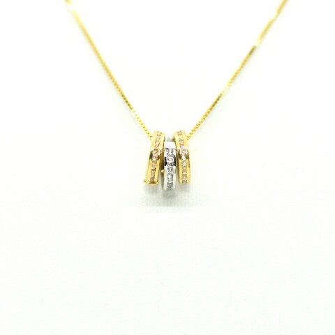 Cadena en Oro 18 Kilates y Colgante en Oro 18kilates con Zirconias Cadena en Oro 18 Kilates y Colgante en Oro 18kilates con Zirconias