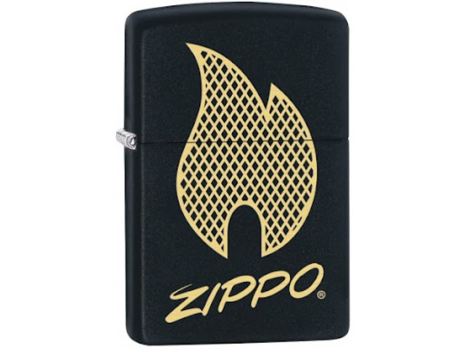 Zippo Script Logo Design Black Matte 