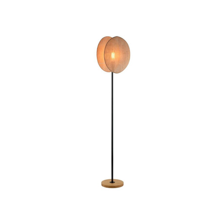 Lámpara De Pie Madera Pantalla Tela Beige Estilo Nórdico Beige