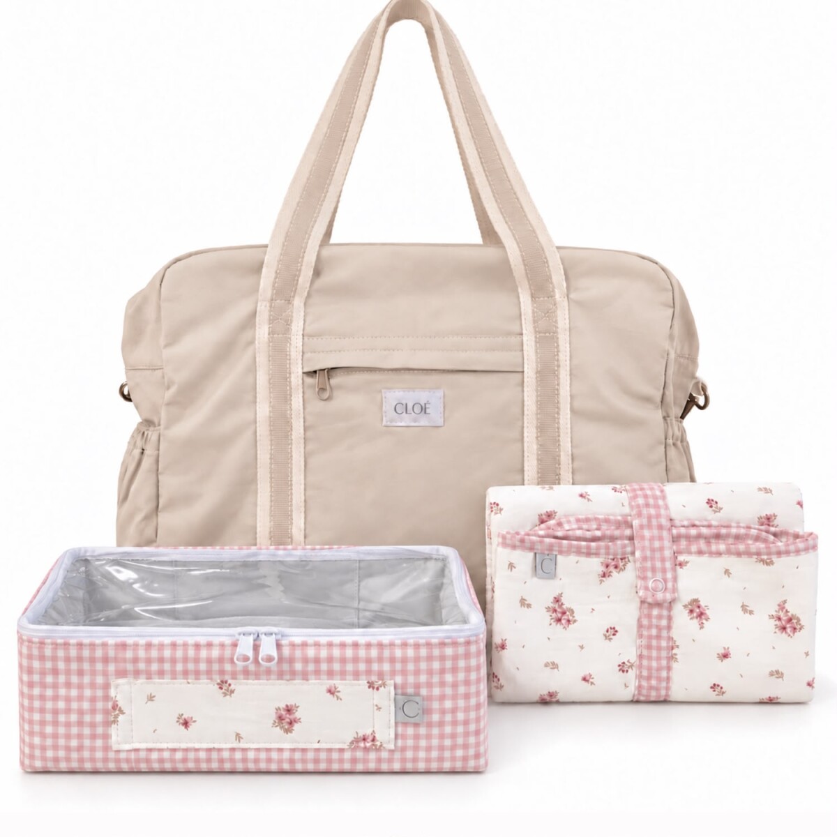 Set Mama Paseo - Beige + Hampton Rosa 