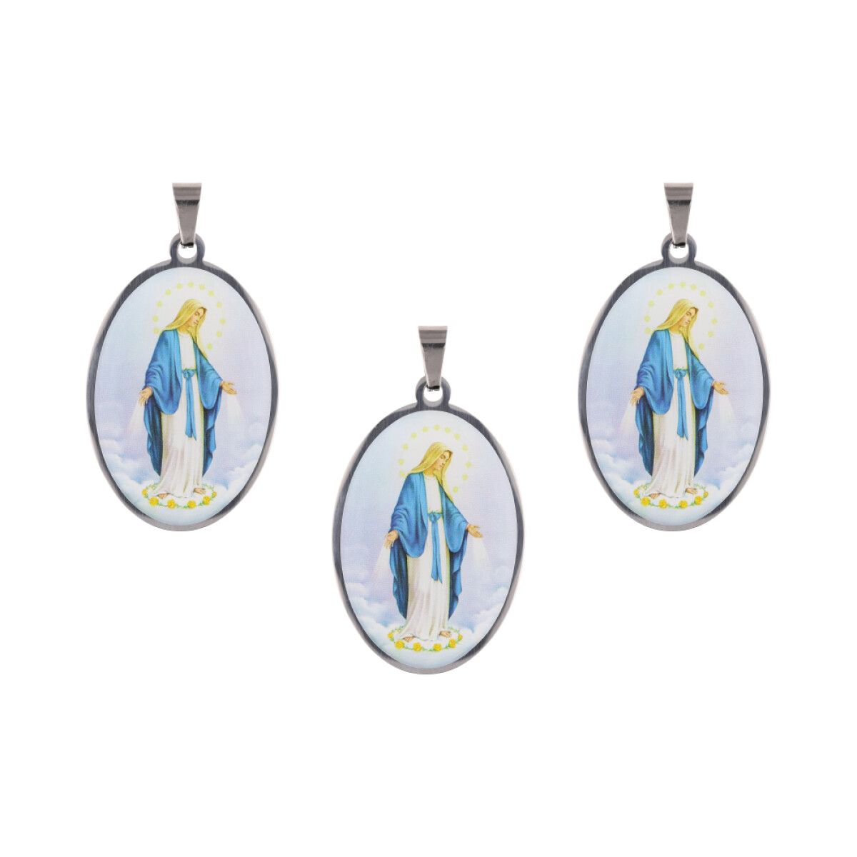 MEDALLAS DE SANTOS 5CM X3 UNIDADES - Gp117/virgen Milagrosa 