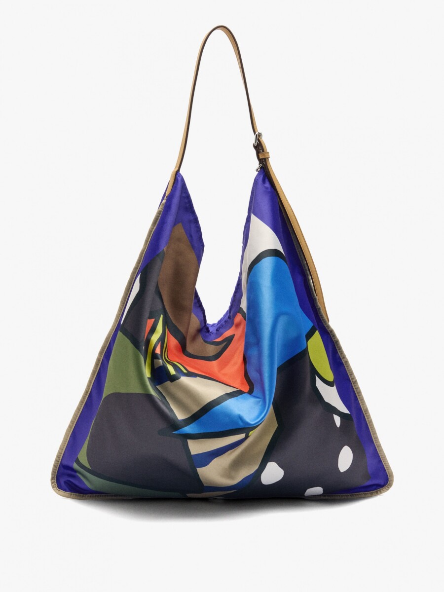 Bolso De Hombro Estampado De Nylon multicolor