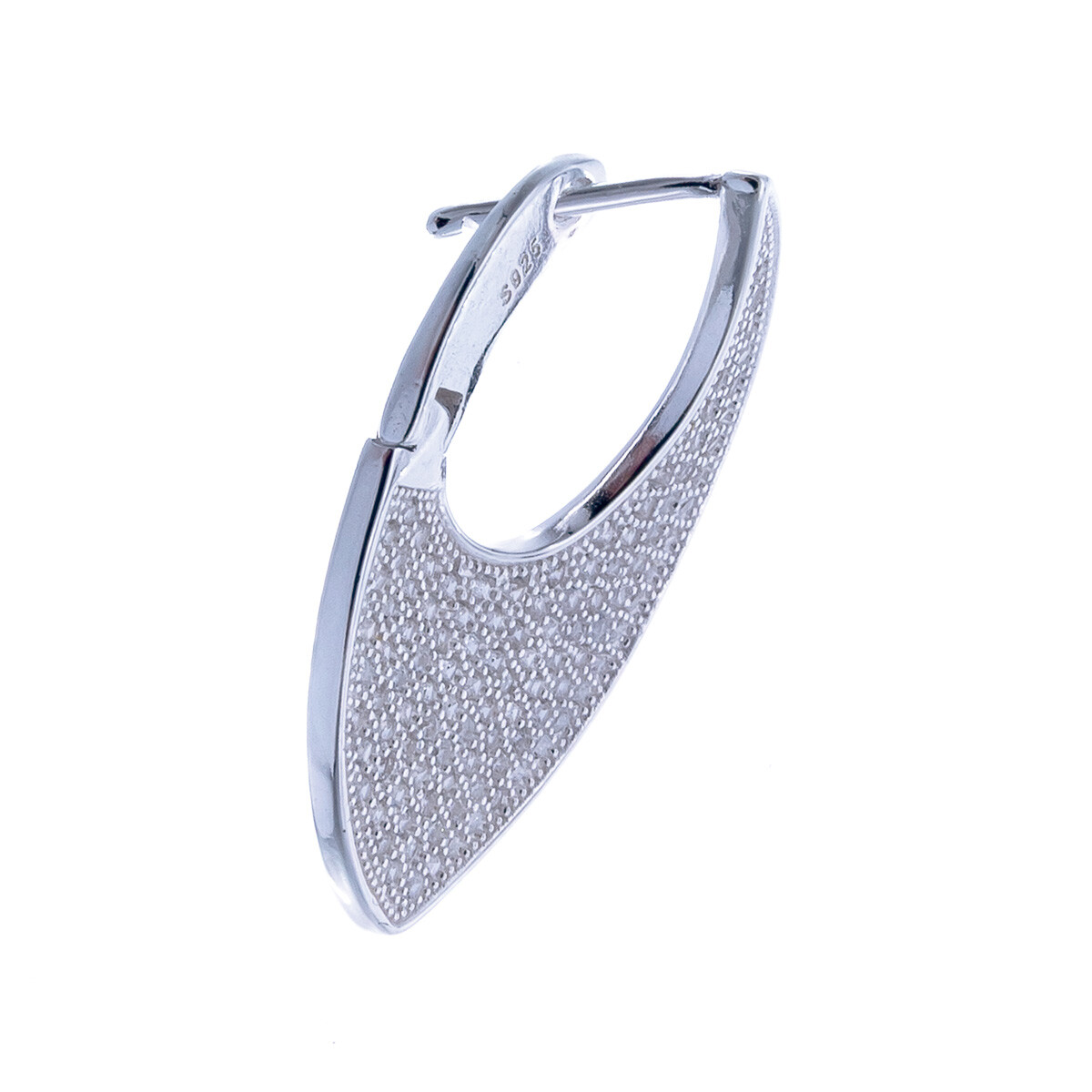 Par de caravanas de plata 925 con circonias. 