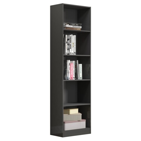 ESTANTERÍA BIBLIOTECA MULTIUSOS con 4 Estantes 47,9 x 170 x 27,5 cm - Cinza ESTANTERÍA BIBLIOTECA MULTIUSOS con 4 Estantes 47,9 x 170 x 27,5 cm - Cinza