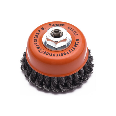 CEPILLO DE COPA ALAMBRE RETORCIDO 100MM XM14X2.0100MM CON TUERCA PRO HARDEN ++ N/a