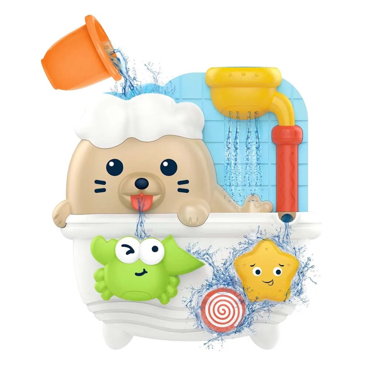 Juego Baño Bebé Interactivo Regadera Cascada Lluvia de Agua - Multicolor 