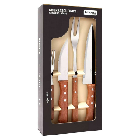 Juego 4 Piezas Tenedor + Cuchillo Asado Tradicion Di Solle