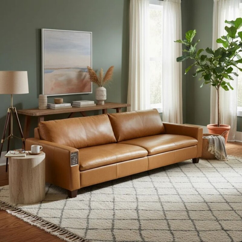 SOFA 100% CUERO - MODELO BLANC - 4 CUERPOS - MARRON SOFA 100% CUERO - MODELO BLANC - 4 CUERPOS - MARRON