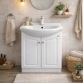 MUEBLE DE BAÑO 60 X 46 CM CON MESADA DE LOZA - BLANCO MUEBLE DE BAÑO 60 X 46 CM CON MESADA DE LOZA - BLANCO