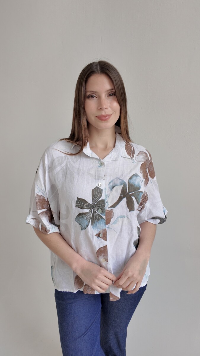 Camisa Hawai - Blanca 