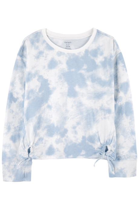 Remera de algodón, con lazos, diseño tie-dye Sin color