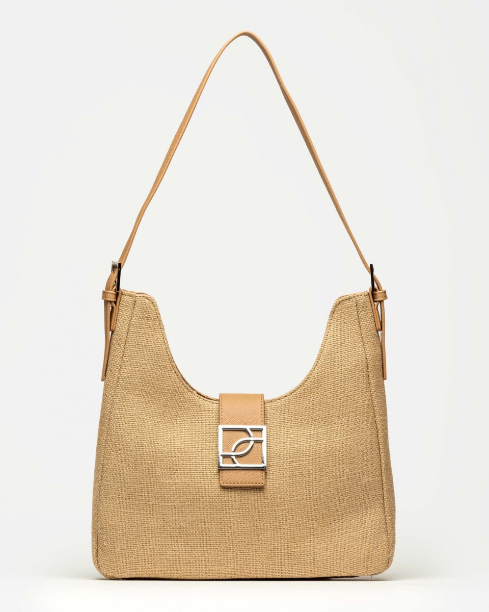 Cartera al hombro Signature en canvas - Natural 