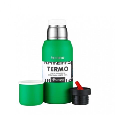 Set Acero 750ml / Mate con Tapa Verde Brasil