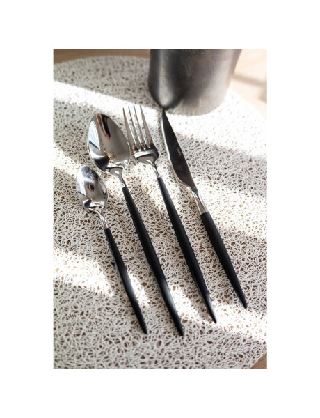 SET 24 PIEZAS CUBIERTO ACERO INOX MANGO NEGRO OSAKA SET 24 PIEZAS CUBIERTO ACERO INOX MANGO NEGRO OSAKA