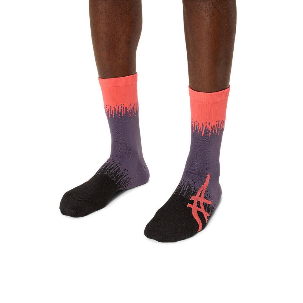 Medias Running Light Mesh Crew Unisex Greyish Purple/performance Bla