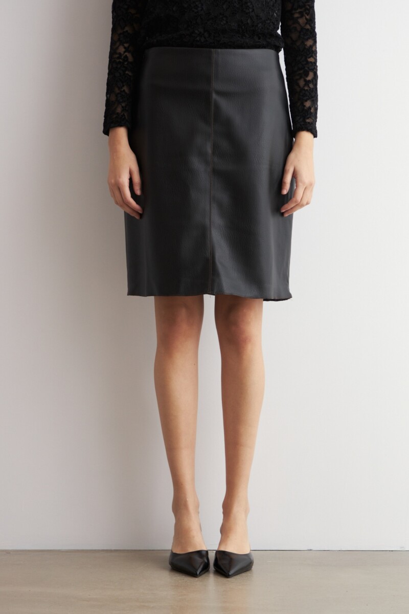 Falda eco cuero negro