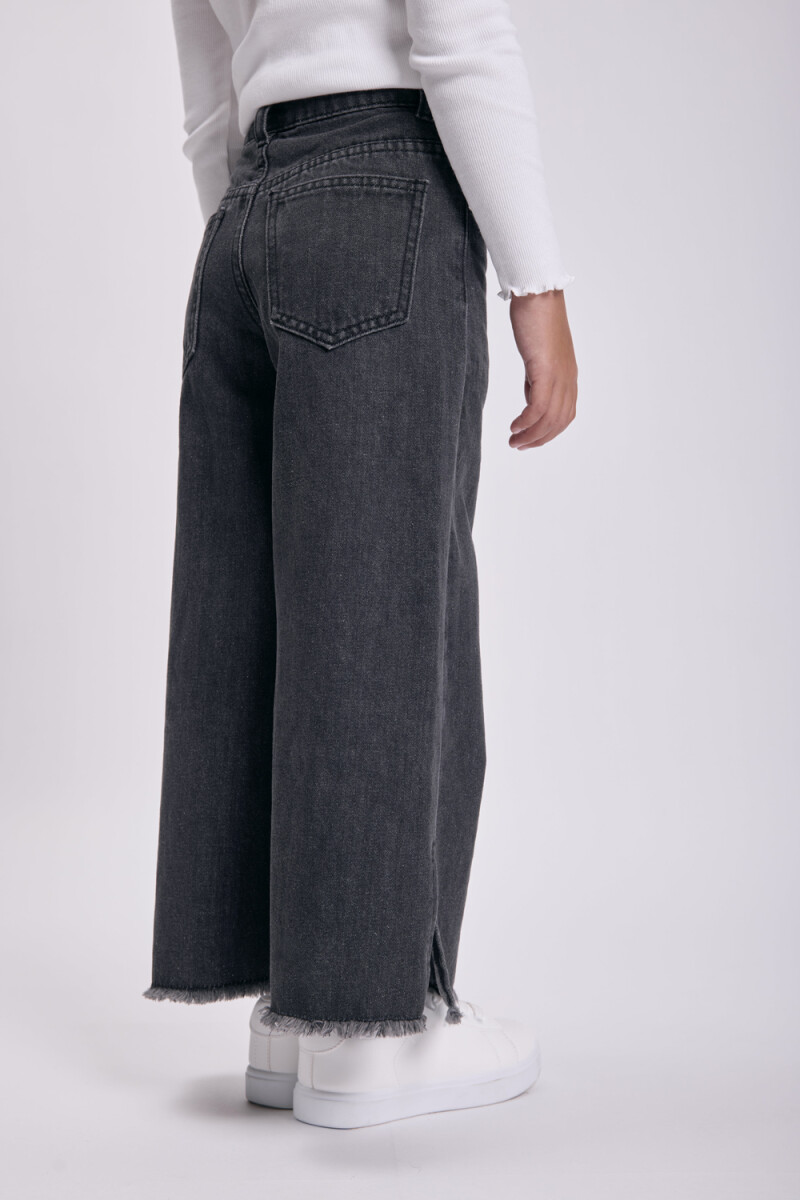Pantalón jean ancho corte Gris