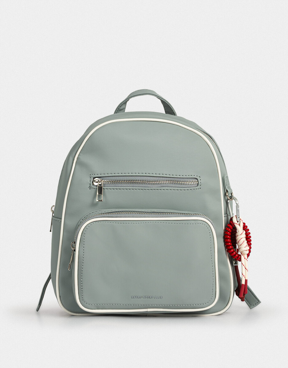 Mochila Cuerina Gris 