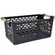 Set x3 Cesto calado con asas 30x15x13 NEGRO