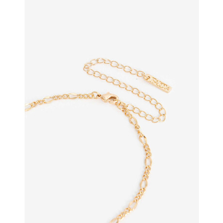 Collar Corto Metal Trébol Bañado En Oro Dorado