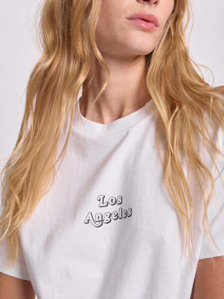 Remera básica estampa Los Angeles Blanco