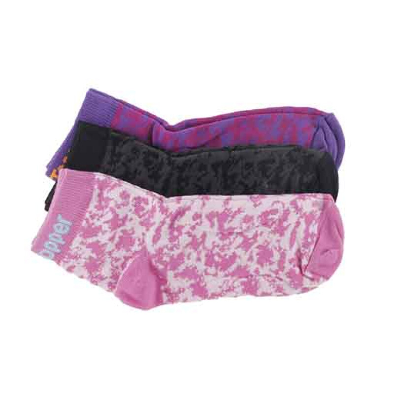 Medias de Niños Topper x3 Grafic Violeta - Negro - Fucsia