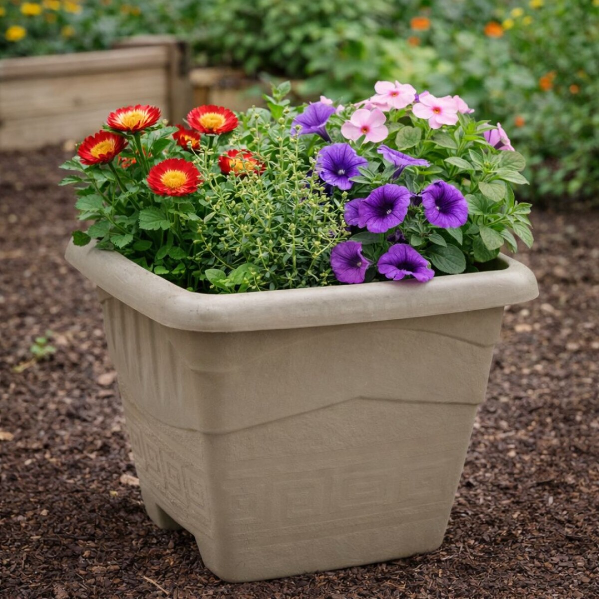 MACETA CUADRADA 6 LITROS 0811 ARENA - ARENA 