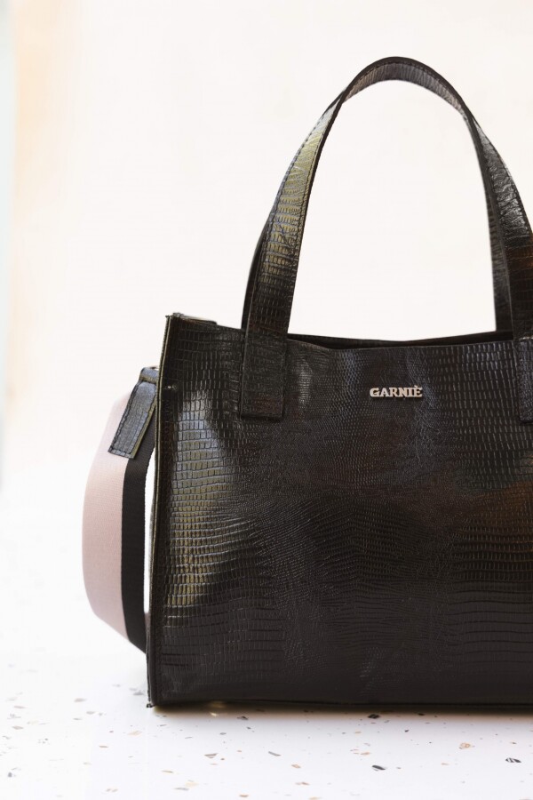 Cartera Bea Iguana Negro